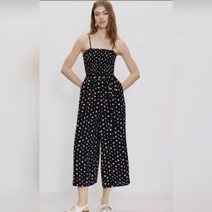 LOFT Black and White Polka Dot Jumpsuit